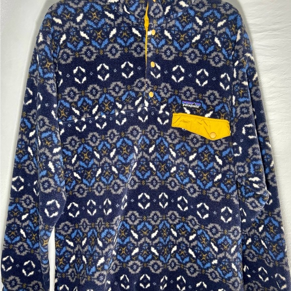 Patagonia Synchilla Snap-T Pullover Large Geometric Pattern Great Condition